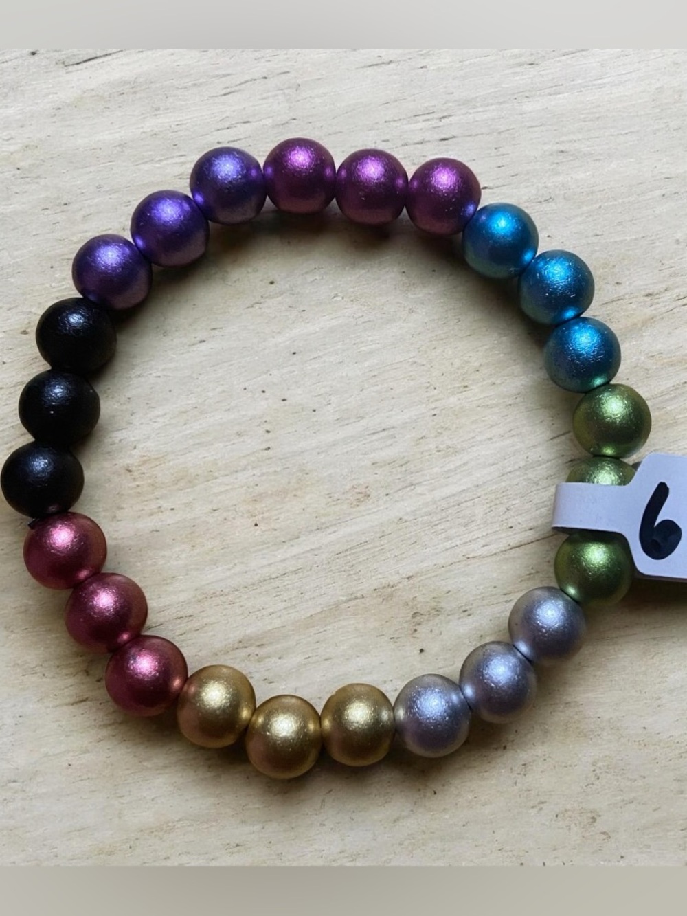 Matte Metallic Multicolor Beaded Bracelet